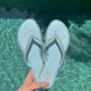 Aquamarine flip flops